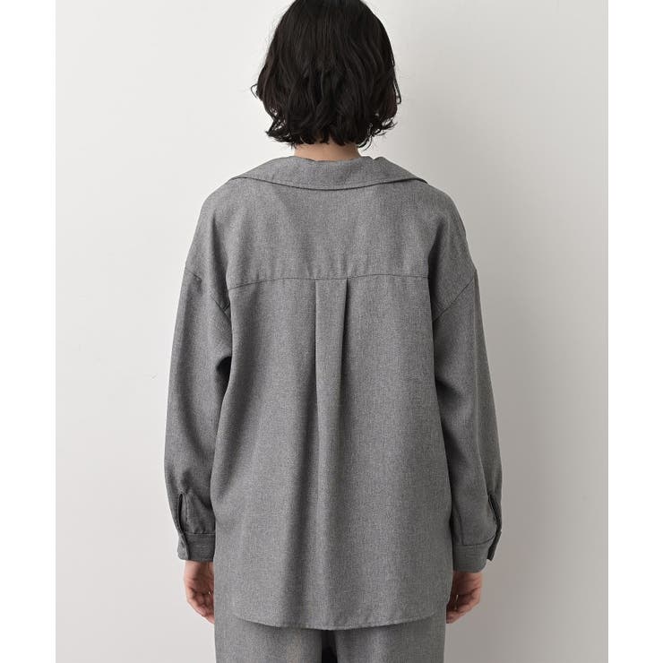 【セットアップ可/洗える】ツイードライクスキッパーシャツ | Dessin | 詳細画像11 