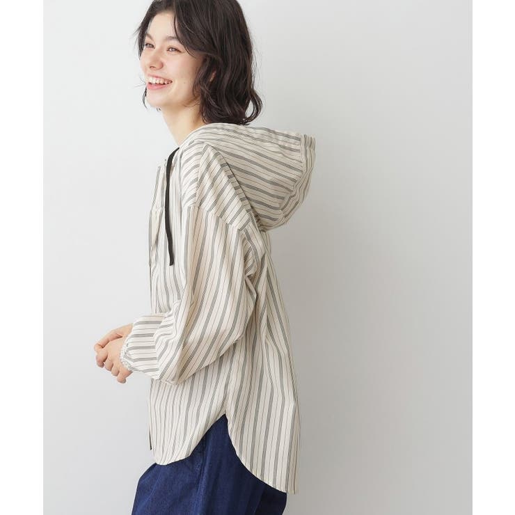 【洗える】ストライプフードブラウス | Dessin | 詳細画像6 
