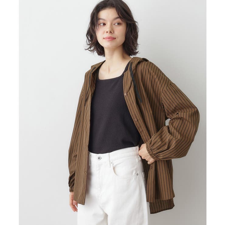 【洗える】ストライプフードブラウス | Dessin | 詳細画像10 