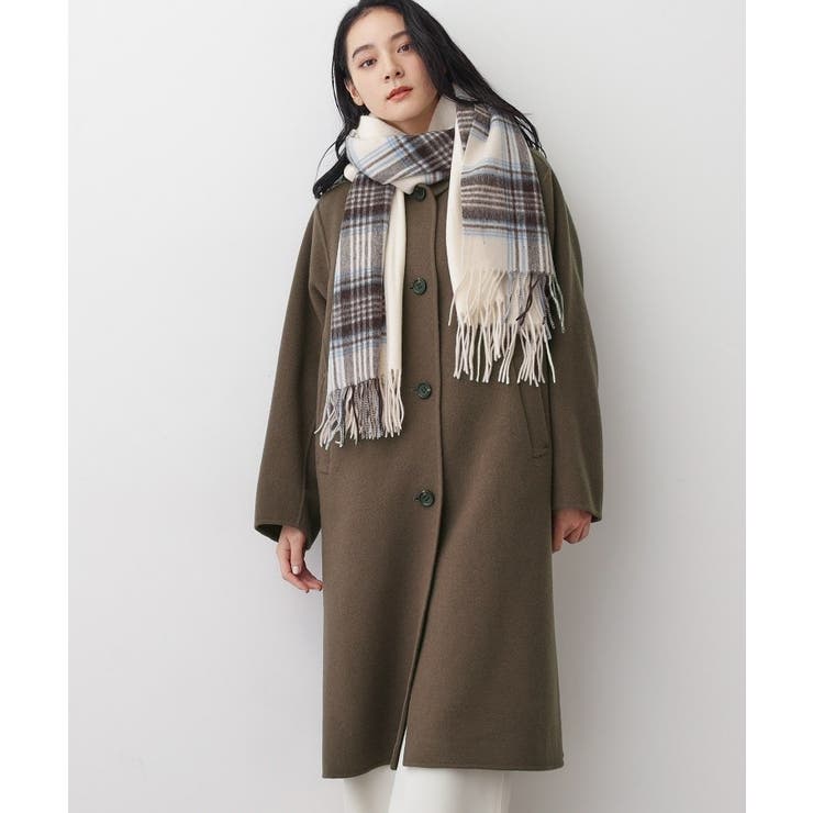 【洗える】ウール混リバーメルトンロングコート | Dessin | 詳細画像6 