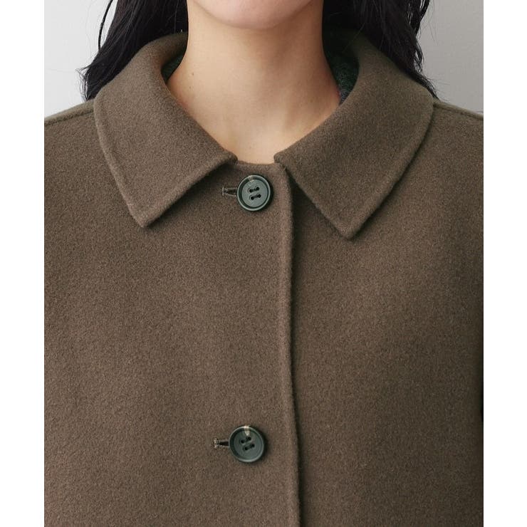 【洗える】ウール混リバーメルトンロングコート | Dessin | 詳細画像12 