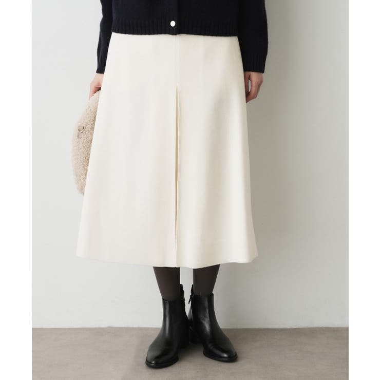 ホワイト(002) | メルトンジャージボックスタックスカート | Dessin