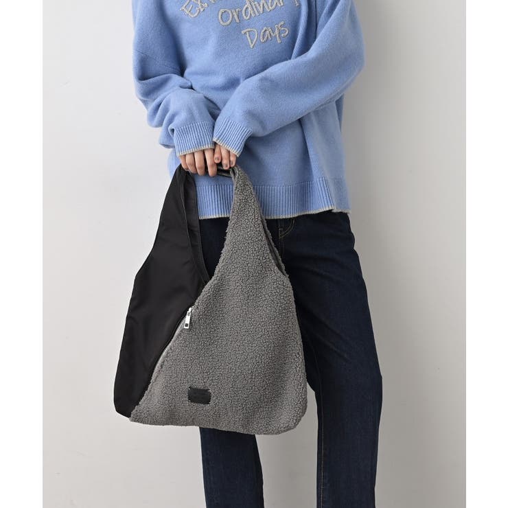 チャコールグレー(513) | トライアングルボアコンビバッグ | Dessin