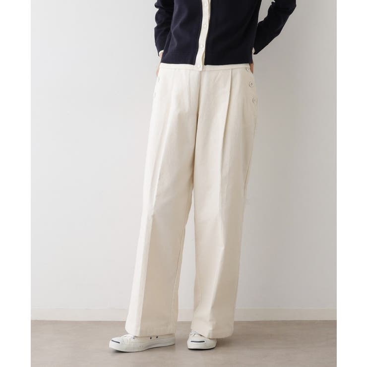 ホワイト(002) | 【セットアップ可・洗える】マリンコーデュロイパンツ | Dessin