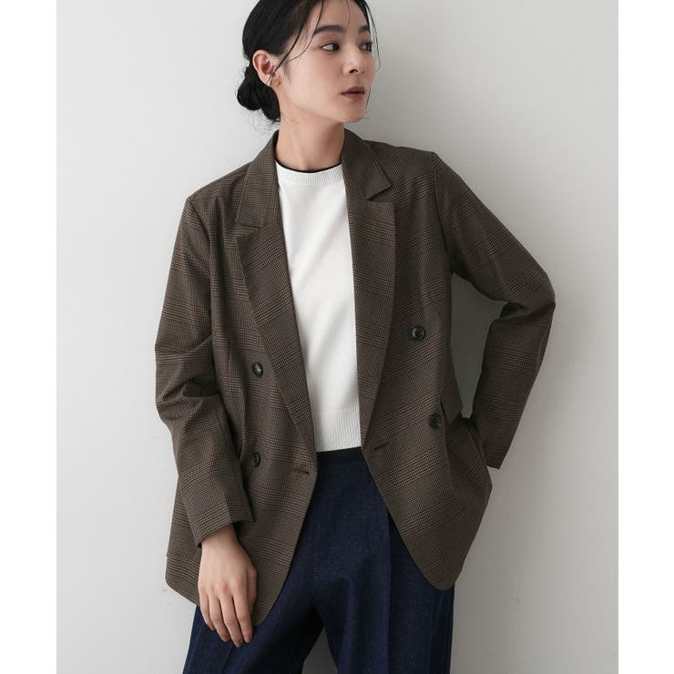 ブラウン(244) | 【洗える】ダブルブレストジャケット | Dessin