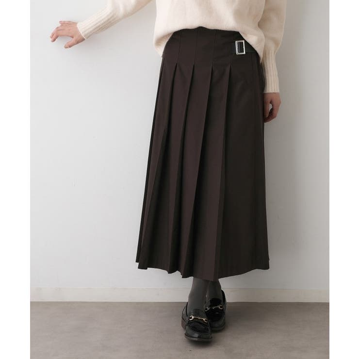 ブラウン(044) | 【洗える】ワイドプリーツスカート | Dessin