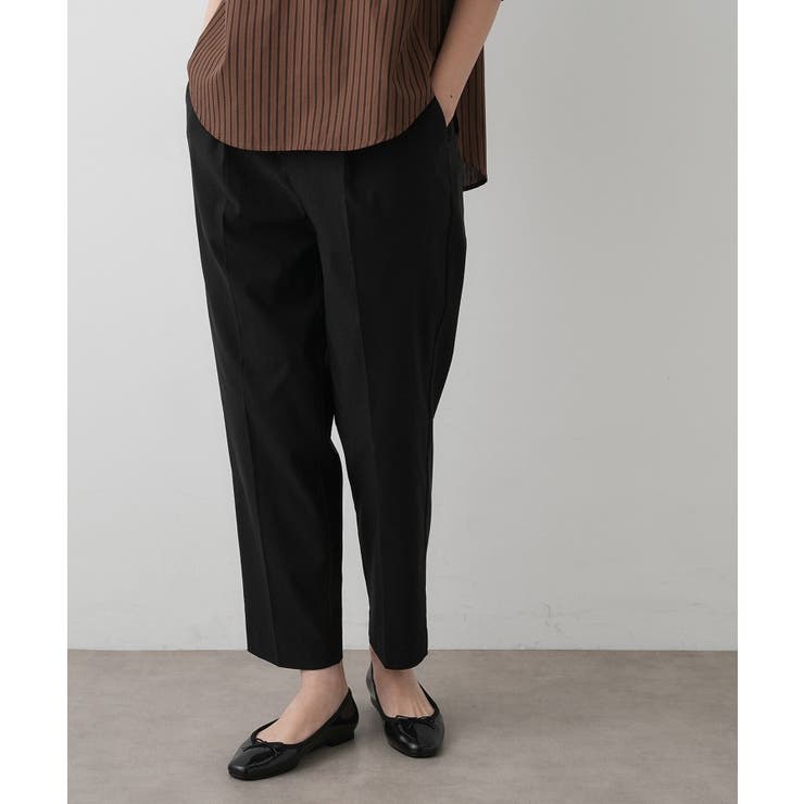 ブラック(019) | 【洗える・ウエストゴム】イージーストレッチパンツ | Dessin