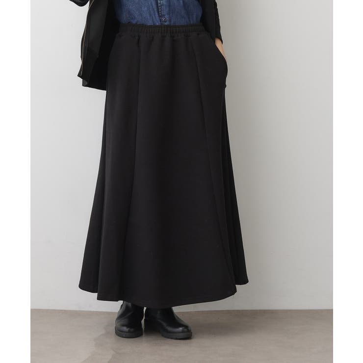 ブラック(019) | 【ウエストゴム/洗える】ダンボールコットンフレアスカート | Dessin
