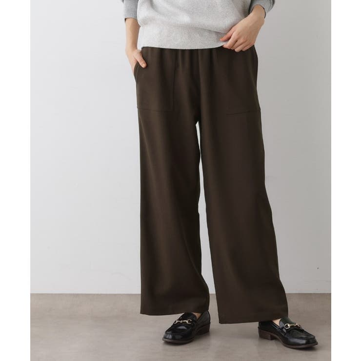 【ウエストゴム・洗える】コンフォートワイドパンツ | Dessin | 詳細画像2 