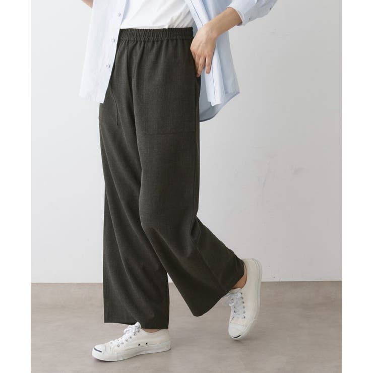 【ウエストゴム・洗える】コンフォートワイドパンツ | Dessin | 詳細画像6 