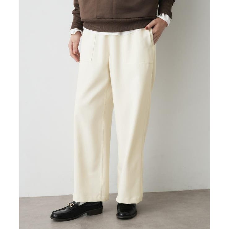 【裏地付き/洗える】コンフォートワイドパンツ | Dessin | 詳細画像3 