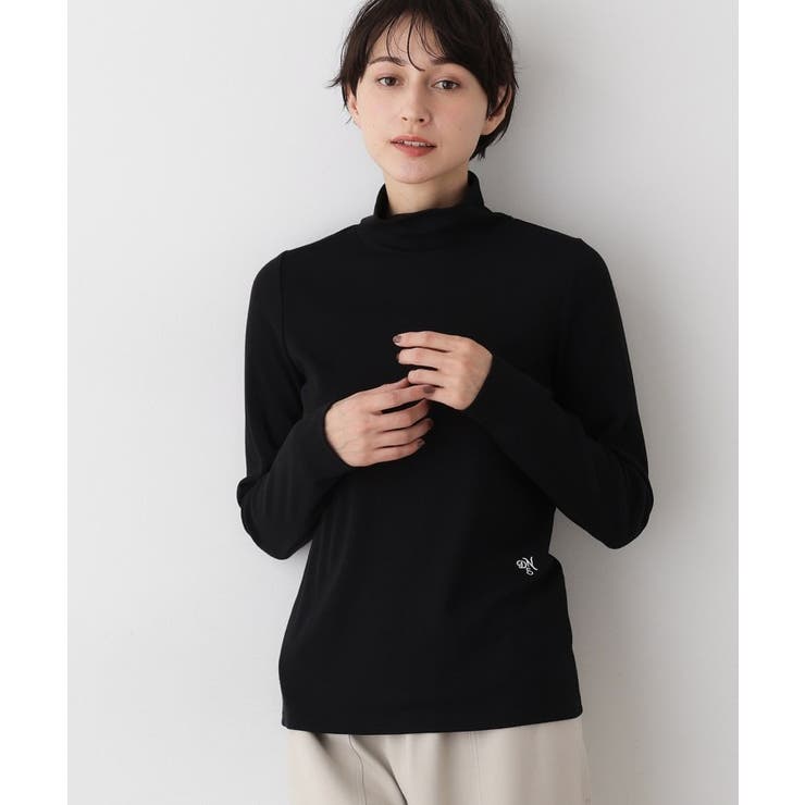 ブラック(019) | 【吸湿発熱/抗菌防臭】ジンジャー混タートルネックプルオ－バー | Dessin