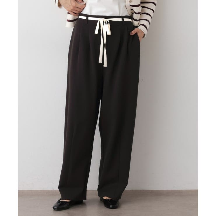 チャコールグレー(014) | 【洗える】カーヴィパンツ | Dessin