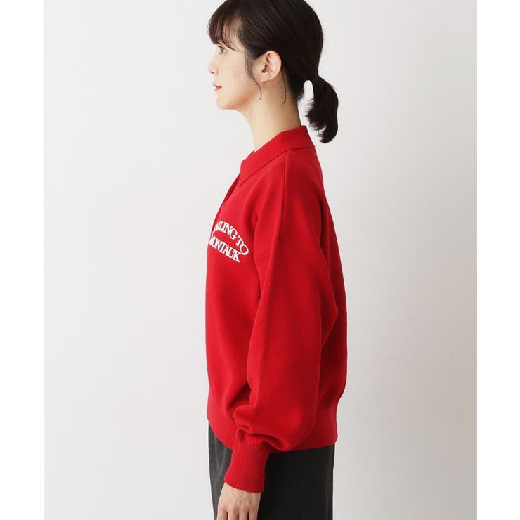 【洗える】フロッキーロゴ入り襟付きニット | Dessin | 詳細画像10 