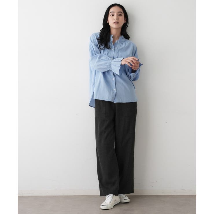 【洗える】フリルネックシャツ | Dessin | 詳細画像3 