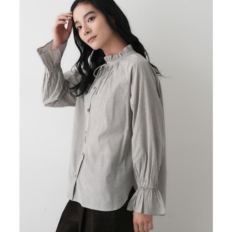 【洗える】フリルネックシャツ | Dessin | 詳細画像5 