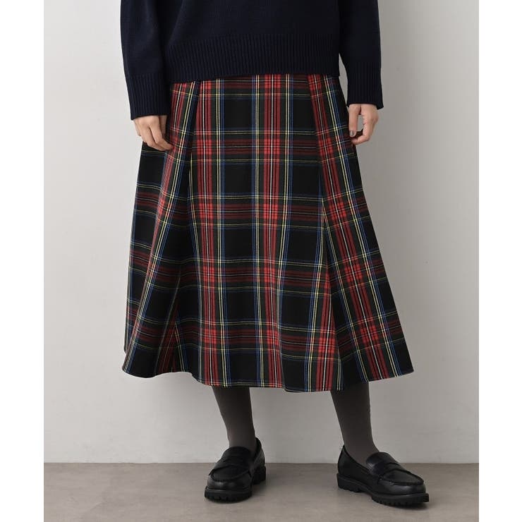 【洗える】チェック柄起毛フレアスカート | Dessin | 詳細画像12 