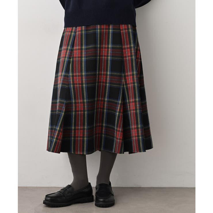 【洗える】チェック柄起毛フレアスカート | Dessin | 詳細画像13 