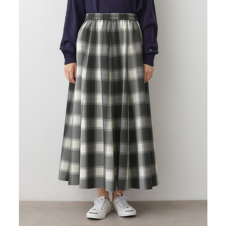 【洗える・ウエストゴム】チェック柄フレアスカート | Dessin | 詳細画像14 