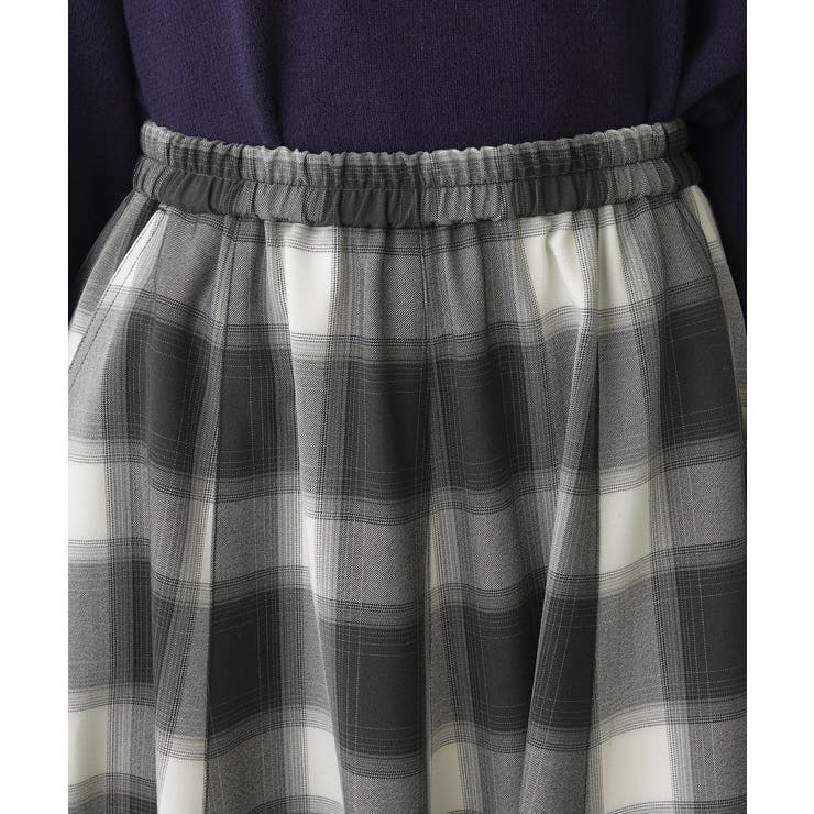 【洗える・ウエストゴム】チェック柄フレアスカート | Dessin | 詳細画像17 