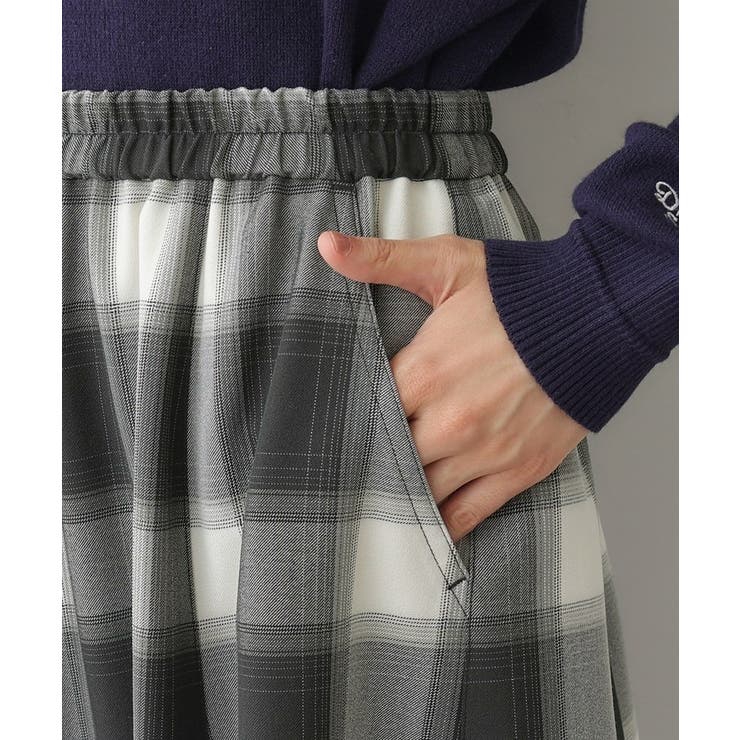 【洗える・ウエストゴム】チェック柄フレアスカート | Dessin | 詳細画像18 