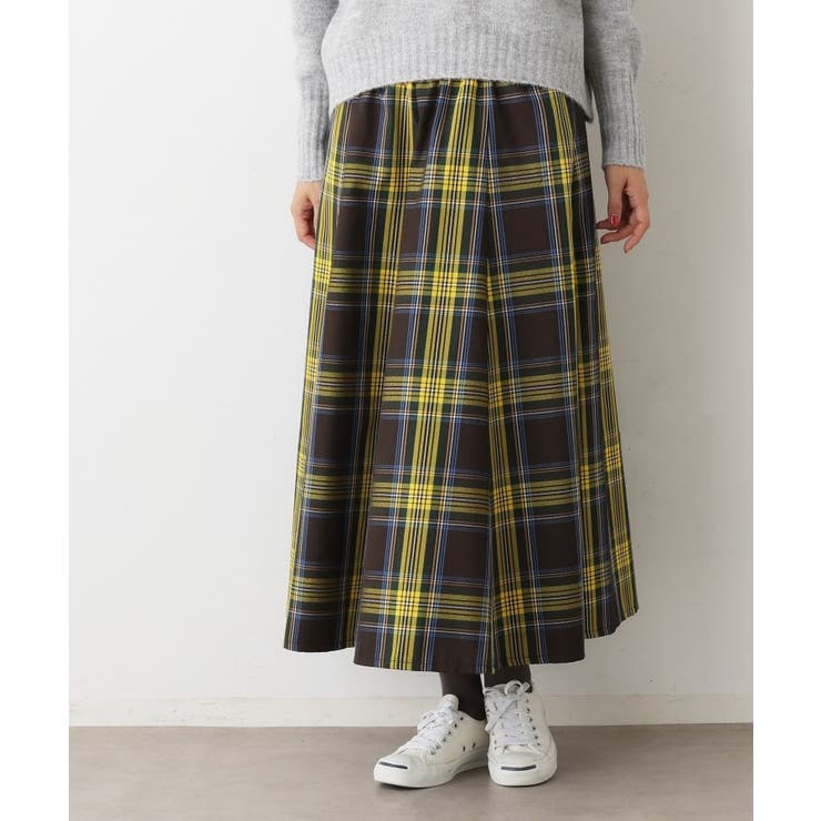 【洗える・ウエストゴム】チェック柄フレアスカート | Dessin | 詳細画像6 