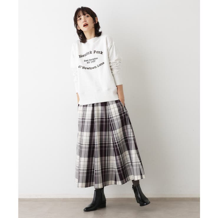 【洗える・ウエストゴム】チェック柄フレアスカート | Dessin | 詳細画像12 