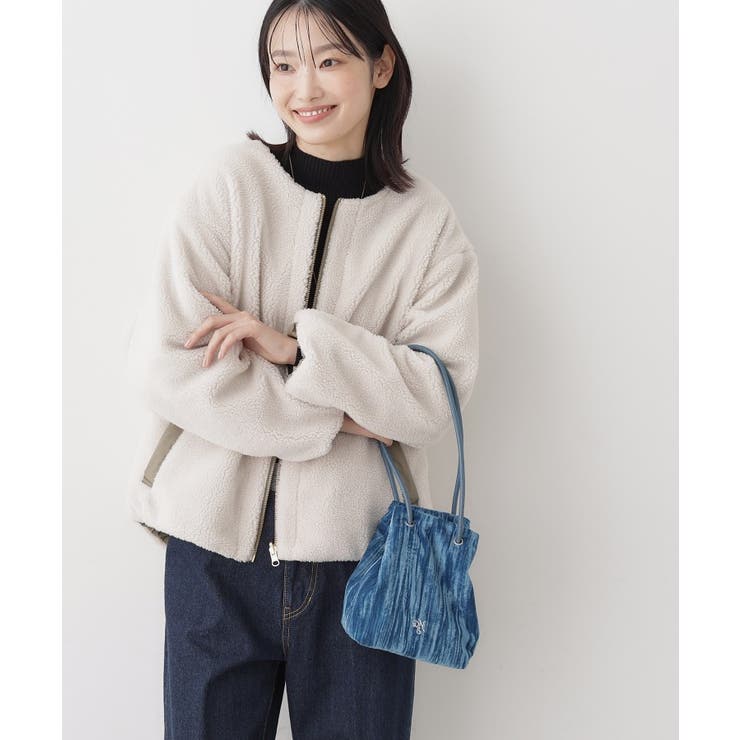 ブルー(091) | ベロア巾着バッグ | Dessin