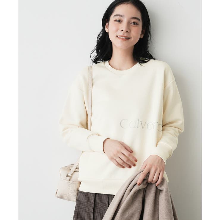 アイボリー(004) | 【洗える】裏起毛ロゴスウェット | Dessin