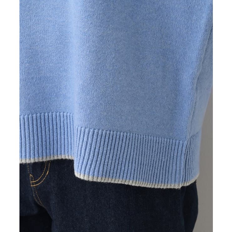 【洗える】ペイント風刺繍入り配色ラインニット | Dessin | 詳細画像19 