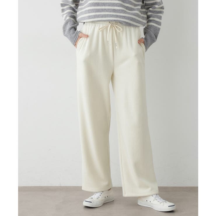 【洗える/ウエストゴム】裏起毛コーデュロイイージーパンツ | Dessin | 詳細画像1 