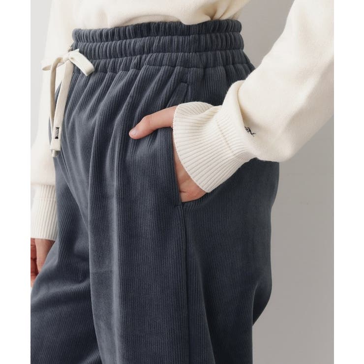 【洗える/ウエストゴム】裏起毛コーデュロイイージーパンツ | Dessin | 詳細画像14 