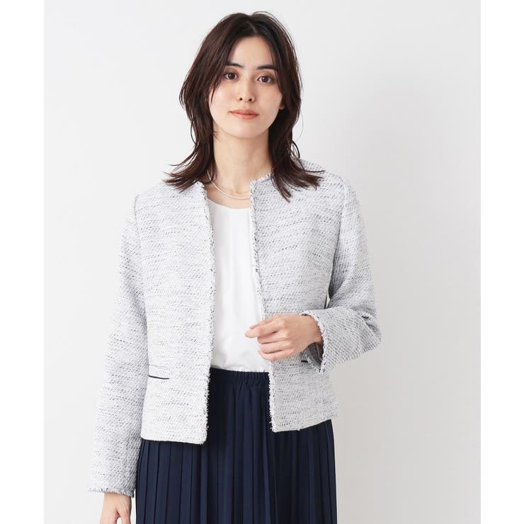 【入卒/セレモニー】ツイードクルーネックジャケット | Dessin | 詳細画像1 