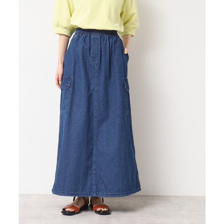【ウエストゴム・洗える】ドロストデニムスカート（S～L） | Dessin | 詳細画像1 