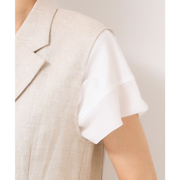 【セットアップ可能・洗える】リネンスリーブレスジャケット | Dessin | 詳細画像13 