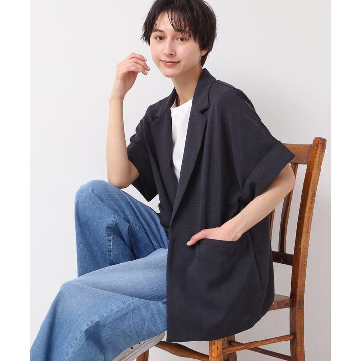 【洗える】半袖テーラードジャケット | Dessin | 詳細画像2 