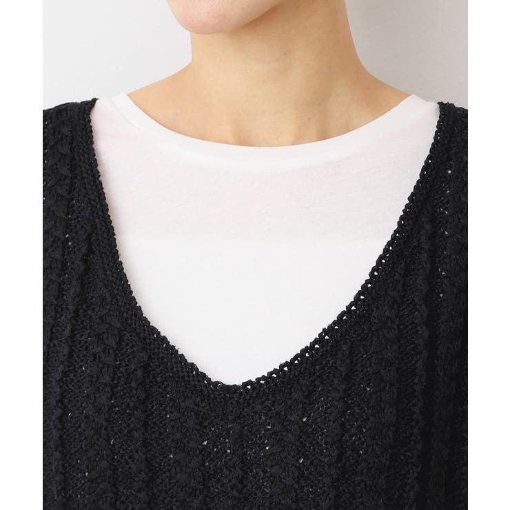 【洗える】クロップド丈Vネックニットベスト | Dessin | 詳細画像12 