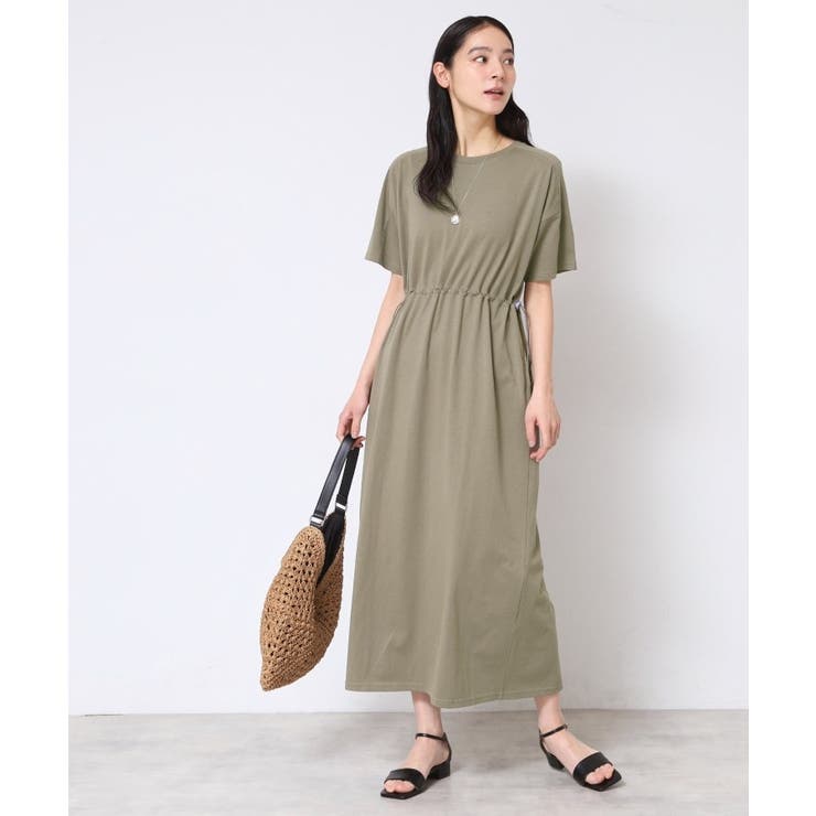 【洗える】ドロスト付きジャージワンピース | Dessin | 詳細画像6 