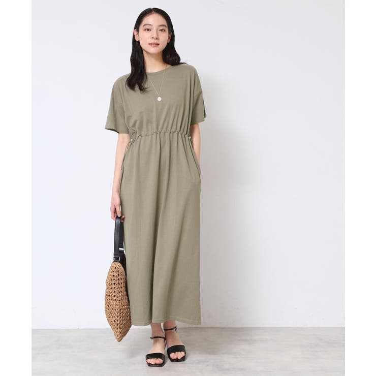 【洗える】ドロスト付きジャージワンピース | Dessin | 詳細画像7 