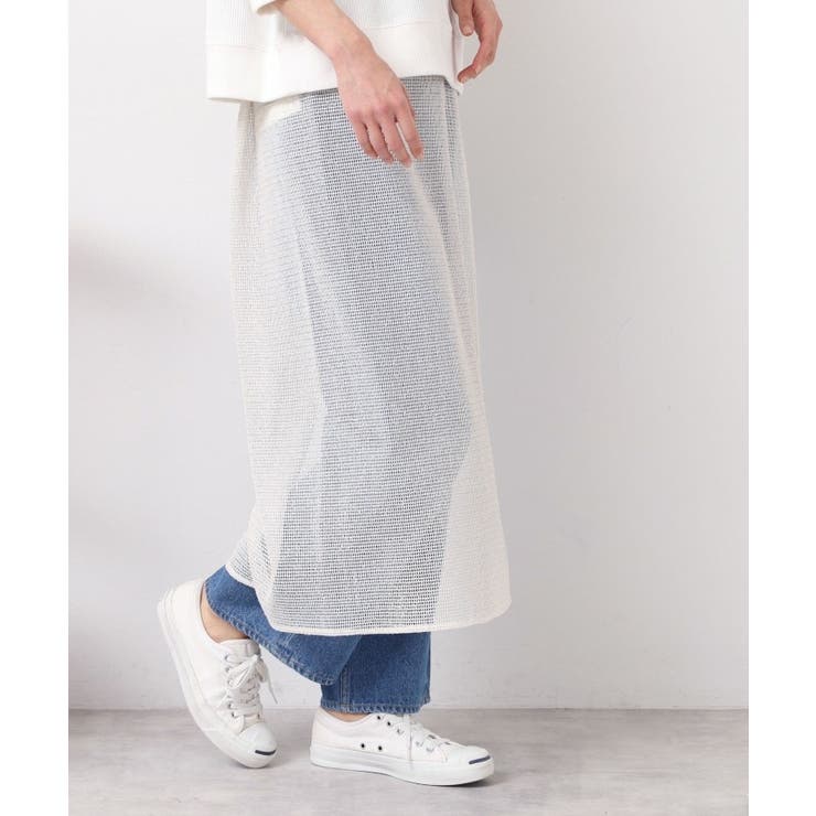 【洗える】ラメ入りメッシュ巻きスカート | Dessin | 詳細画像1 