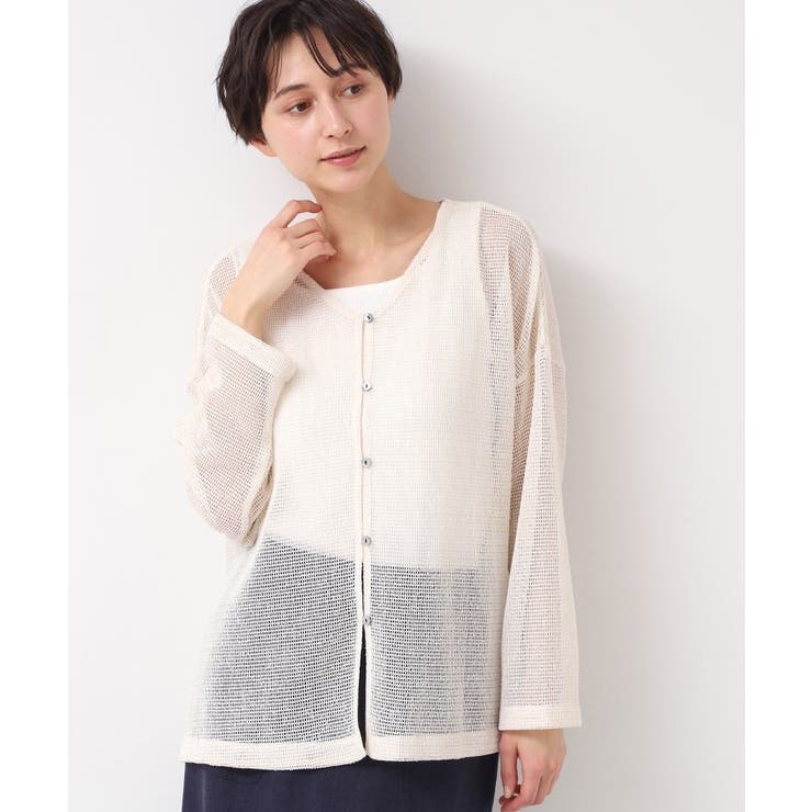 【前後2WAY・洗える】ラメ入りオーバーサイズメッシュブラウス | Dessin | 詳細画像3 