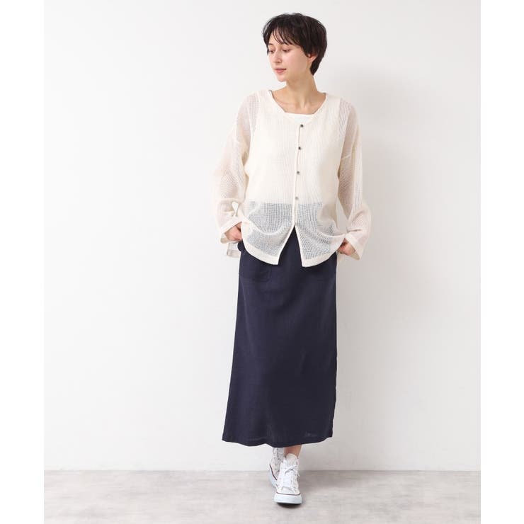 【前後2WAY・洗える】ラメ入りオーバーサイズメッシュブラウス | Dessin | 詳細画像6 