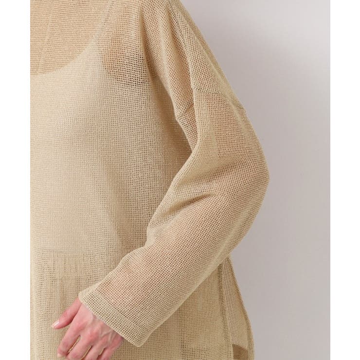 【前後2WAY・洗える】ラメ入りオーバーサイズメッシュブラウス | Dessin | 詳細画像26 