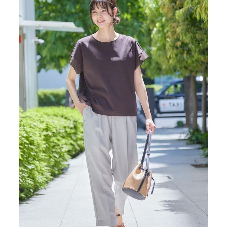 【ウエストゴム・洗える】センターライン入りテーパードパンツ（XS～L） | Dessin | 詳細画像14 