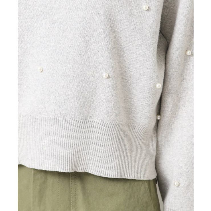 【洗える】パール調付きクロップド丈ニット（S～L） | Dessin | 詳細画像18 