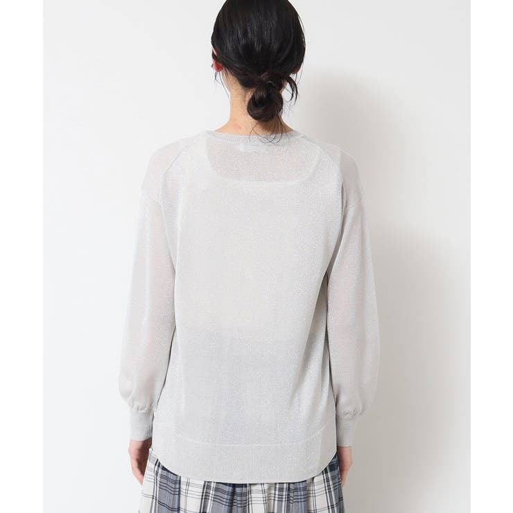 【洗える】クルーネックミドル丈ラメカーディガン（S～L） | Dessin | 詳細画像11 