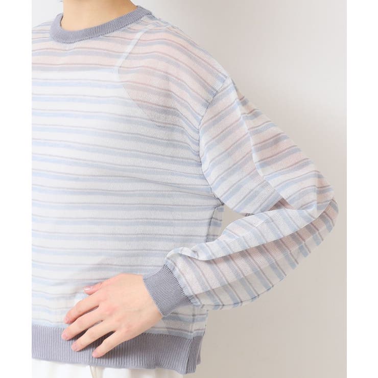 【洗える】シアーカラ―ボーダーニット（S～L） | Dessin | 詳細画像13 