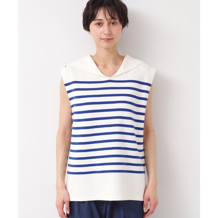 【洗える】セーラーカラーボーダーニット | Dessin | 詳細画像13 