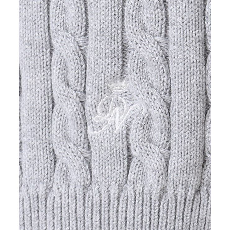 【洗える】半袖ケーブルニットコットンカーディガン | Dessin | 詳細画像4 