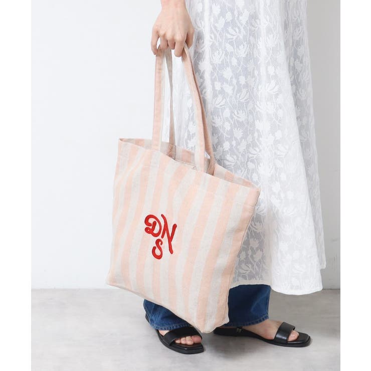 ピンク(371) | ストライプロゴ刺繍トート | Dessin